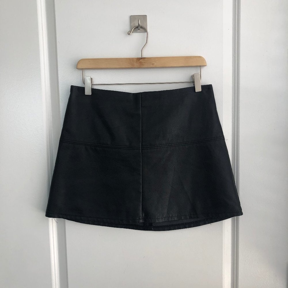 Faux Leather Black Mini Skirt